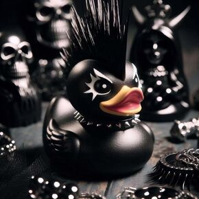 edenfuax Punk Duck Goth Resin Duck - Garage Kits,Unique Gothic Gifts & Collectibles,Vinyl Rubber Novelty Ornament Dark Satanic Duck Figurine for Desktop Home Halloween Decor (Satan Duck)