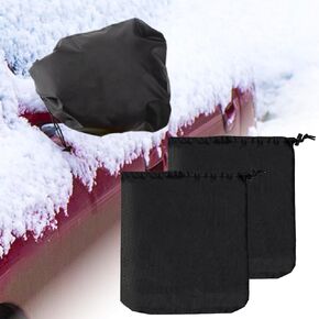 2Pcs Side Mirror Covers, Waterproof Car Side Mirror Protection for Snow, Ice, Bird Droppings - Universal Fit for Cars, SUVs, Winter Rearview Guard, Auto Exterior Accessories with Drawstrings