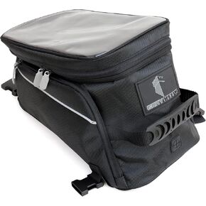 Motorcycle Tank Bag - Durable Water-Resistant Black Tank Bag with Ample Storage - Charging Cable Access, Non-Scratching Design, Universal Fit - Easy Removal for Adventure and Daily Rides