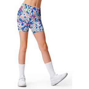 Girls 4'' High Waisted Biker Shorts, Stretchy Athletic Running Workout Shorts for Teen Kids