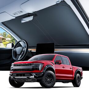 REEVAA 2025 Tesla New Model Y (Juniper) Sunshade Windshield [Tailored Fit, 99% Sun Protection] Foldable Sun Shade Accessories with Storage Bag for Model Y 2016-2026, Silver Coating