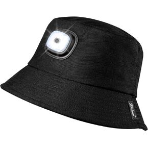 Etsfmoa LED Bucket hat for Men and Women,Rechargeable Bucket Hat with Light,Outdoor Travel Sunscreen Cap Black