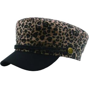 Bucket Hat Fuzzy Leopard Print Women Men Plush Cap Warm Soft Baseball Hats Adjustable