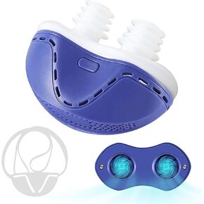 Anti Snoring Devices - Snoring Solution - Mini Sleep Apnea Devices - Upgraded Variable Speed Mini Anti Snoring - Suitable for All Nose Shapes - Sleep with Mouth Closed - Blue