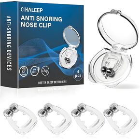 OHALLEP Anti Snoring Devices, Snore Stopper with Adjustable Magnet, Silicone Nose Clip Stop Snoring, Effective to Relieve Snoring, Snoring Solution for Comfortable and Quieter Sleep, White, M