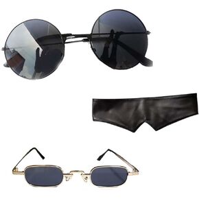 ealipoi go-jo satoru sunglasses anime go-jo cosplay satoru round glass jujitsu props 3pcs