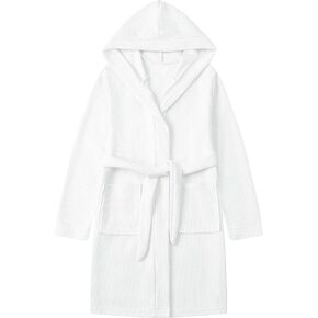 Umeyda Boys Girls Reted Retbe Kids Soft Waffle Cotton Rettons Spa Bathrobe Pajamas Sleepwear ، 3-12 Years