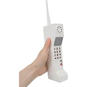 نموذج الهاتف المحمول الرجعية ، حديد طراز الهاتف الخلوي القديم زخرفة 90s محاكاة خمر الدعائم الفوتوغرافية للمرحلة الرئيسية (أبيض) 12.6x1.6x2.8in