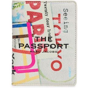 Marc Jacobs Women's The Tourist Leather Passport Case, White Multi, One Size