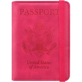 Acdream RFID حظر جواز سفر محفظة السفر - Premium Pu Leather Cover Passport Book مع حامل البطاقة ، فتحة القلم ، تنظيم الاحتفاظ بها ، وضروريات السفر للنساء والرجال