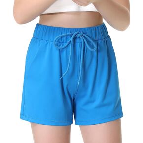 RISSCAN Short for Girl Athletic Running Teen Girls with Side Pocket Workout Quick Dry Comfy Casual Active Sports Girls Shorts