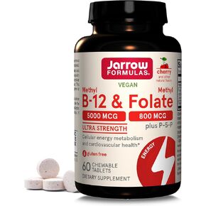 jarrow formulas ultra قوة ميثيل B-12 5000 MCG و METHYL FOLES