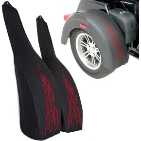 Flame Rear Trike Fender Bra for Harley Tri Glide Ultra Classic FLHTCUTG 2009-2023, Street Glide Trike FLHXXX 2010-2011, PU Leather