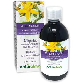 Naturalma St. John's Wort (hypericum perforatum) عشب مع زهور الزهور الخالية من الكحول - 16.9 fl oz السائل في قطرات - ملحق العشبية - نباتي