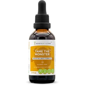 Tame The Monster Alcohol-Free Extract, Tincture, Glycerite Ashwagandha,St. John's Wort, Eleuthero Siberian Ginseng, Ginkgo, Valerian. Mood Balance Formula (2 FL OZ)