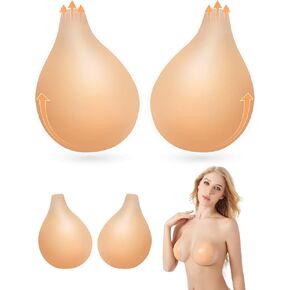Sticky Bra Push Up 2 Pairs,Adhesive Bras Invisible Strapless Backless Bras for Women