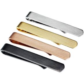 HAWSON 1.5 Inch Tie Clips for Men for Skinny Tie Bar 4Pcs Tie set for Wedding Anniversary Business and Daily Life-Best Gifts