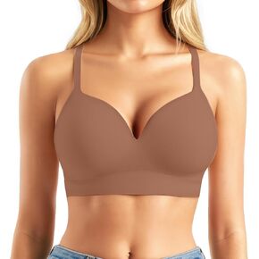 Popilush Bras for Women Support Push Up Bralettes Full Coverage No Underwire Seamless Comfortable Everyday Bras