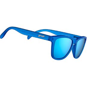 goodr Falkor's Fever Dream Polarized Sunglasses for Men & Women, Medium Sized (OG), Dark Blue Translucent Frame with Light Blue Mirrored Reflective Lenses, UV400 Protection, No Slip, No Bounce