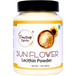 Flavour Drum Sunflower Lecithin Powder (7oz / 200g) | Non-GMO Natural Emulsifier for Smooth Texture in Baking & Beverages