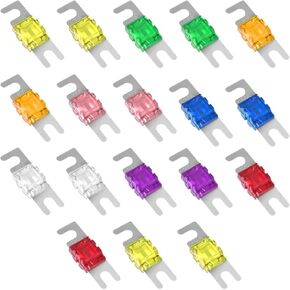 Mandark 18PCS Mini Car ANL Fuse, Vehicle Blade Plated Fuse Holder Set for Audio Video Electrical System, Includes 20A 30A 40A 50A 60A 80A 100A 125A 150A, Universal Auto Accessories