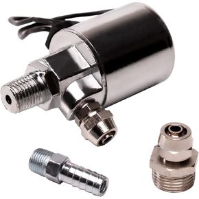 صمام الملف اللولبي لقرن Farbin 1/4 "NPT 12V/24V صمام الهواء الكهربائي عالميًا (الملف اللولبي) للسكن المعدني المغطى بالكروم في الهواء (صمام الملف اللولبي ، 12 فولت/24 فولت)