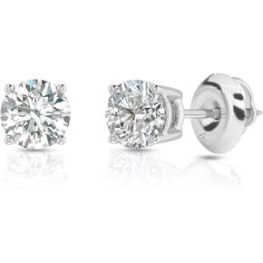Amazon Essentials 0.25 to 1 Carat IGI Certified Solitaire Lab Grown Diamond Stud Earrings for Women in 14k Gold - 4 Prong Round Cut (G-H Color, VS1-VS2 Clarity)