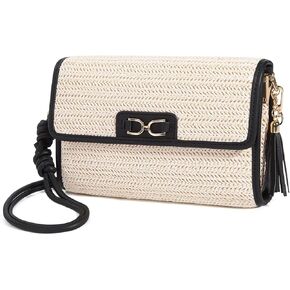 Missnine Straw Purse for Women Raffia Summer Beach Crossbody Bag Clutch Vacation Shoulder Handbags