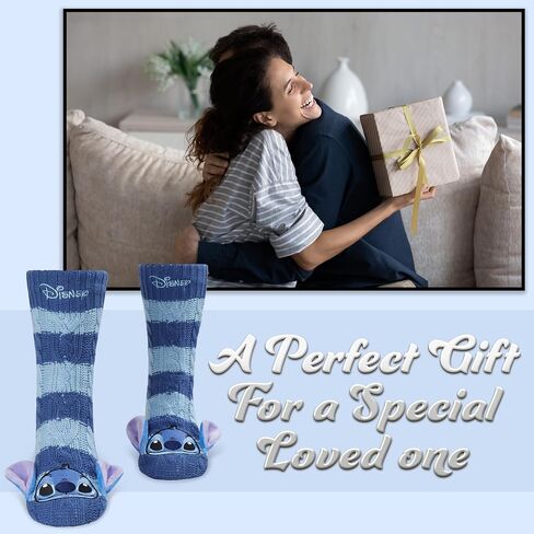 Disney Stitch Slipper Socks For Women Teens Warm Slipper Socks Bed Socks Non Slip Socks Gifts for Her in Kuwait
