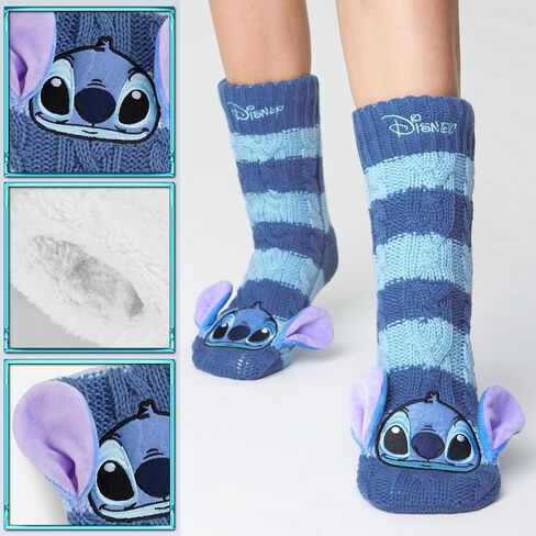 Disney Stitch Slipper Socks For Women Teens Warm Slipper Socks Bed Socks Non Slip Socks Gifts for Her in Kuwait