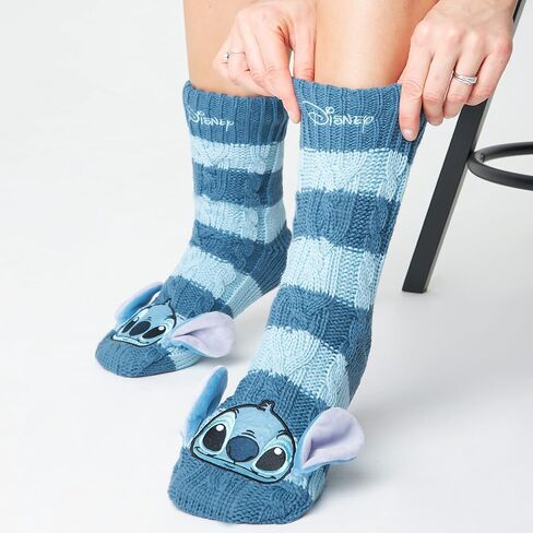 Disney Stitch Slipper Socks For Women Teens Warm Slipper Socks Bed Socks Non Slip Socks Gifts for Her in Kuwait