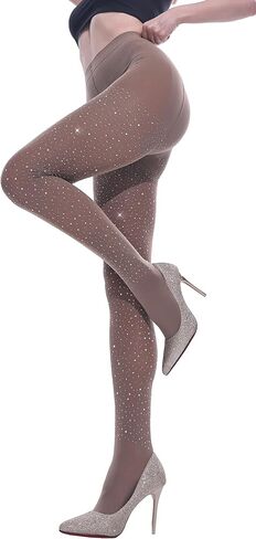 CharnmRose 120D Opaque Women's Sparkly Tights for Women Soft High Waist Stockings in Saudi Arabia