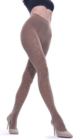 CharnmRose 120D Opaque Women's Sparkly Tights for Women Soft High Waist Stockings in Saudi Arabia