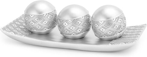 لهجات الرجعية المركزية للطاولة، لهجات ديكور المنزل الفضية العتيقة، ديكور طاولة القهوة، وعاء لهجات زخرفية مع كرات المجالات لديكور طاولة الطعام in Kuwait