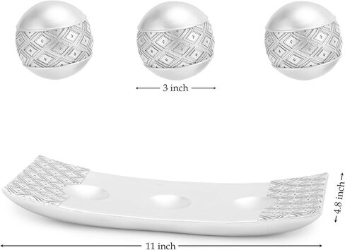 لهجات الرجعية المركزية للطاولة، لهجات ديكور المنزل الفضية العتيقة، ديكور طاولة القهوة، وعاء لهجات زخرفية مع كرات المجالات لديكور طاولة الطعام in Kuwait