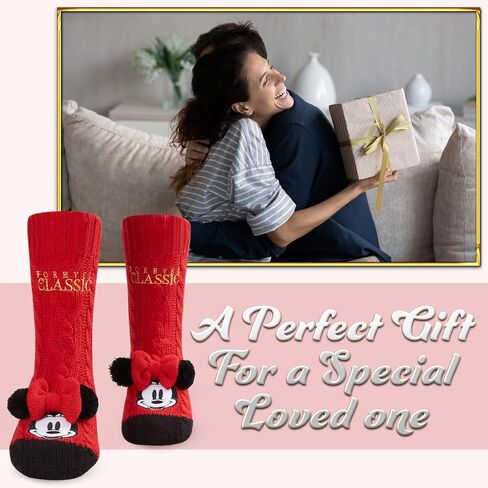 Disney Stitch Slipper Socks For Women Teens Warm Slipper Socks Bed Socks Non Slip Socks Gifts for Her in Kuwait