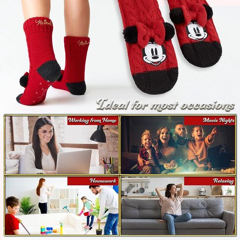 Disney Stitch Slipper Socks For Women Teens Warm Slipper Socks Bed Socks Non Slip Socks Gifts for Her in Kuwait