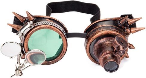 Lelinta Spiked Steampunk Goggles Welding Steampunk Glasses Halloween Costume Accessories for Men Women Cosplay Party in Saudi Arabia