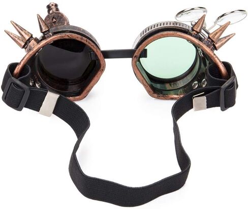 Lelinta Spiked Steampunk Goggles Welding Steampunk Glasses Halloween Costume Accessories for Men Women Cosplay Party in Saudi Arabia