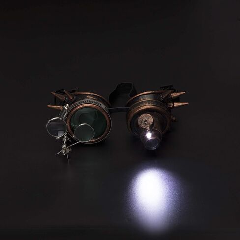 Lelinta Spiked Steampunk Goggles Welding Steampunk Glasses Halloween Costume Accessories for Men Women Cosplay Party in Saudi Arabia