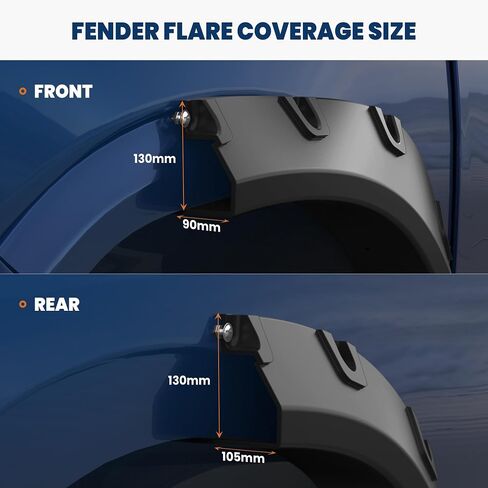OE Factory Fender Flares Compatible for 2009-2018 Dodge Ram 1500/2019-2022 1500 Classic (Not for R/T, Rebel Models) Smooth Black Paintable Wheel Flare Front Rear 4PCS in Kuwait