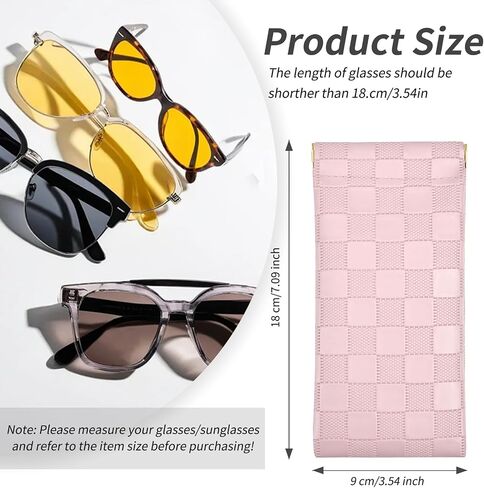 Soft Sunglass Case, Eyeglass Bag for Women Portable Squeeze Top Leather Glasses Pouch in Saudi Arabia