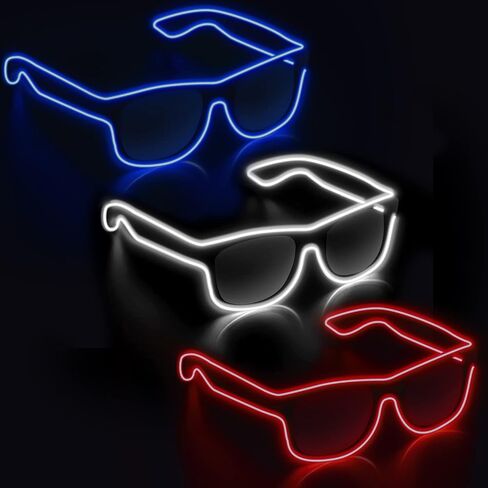 YouRfocus Wireless Led Light up Glasses 3 Pack Glow in The Dark Neon Glasses for Rave Party, EDM in Saudi Arabia