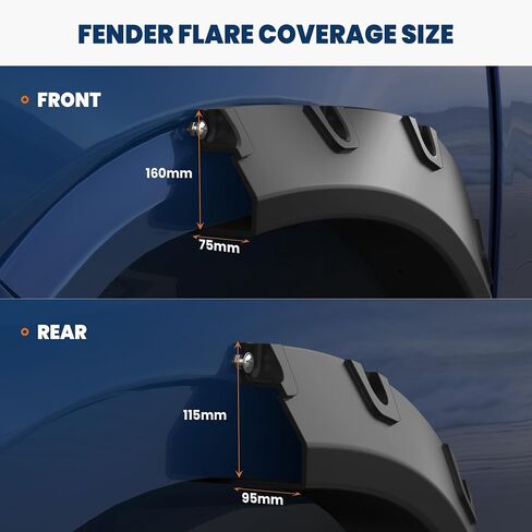 OE Factory Fender Flares Compatible for 2009-2018 Dodge Ram 1500/2019-2022 1500 Classic (Not for R/T, Rebel Models) Smooth Black Paintable Wheel Flare Front Rear 4PCS in Kuwait
