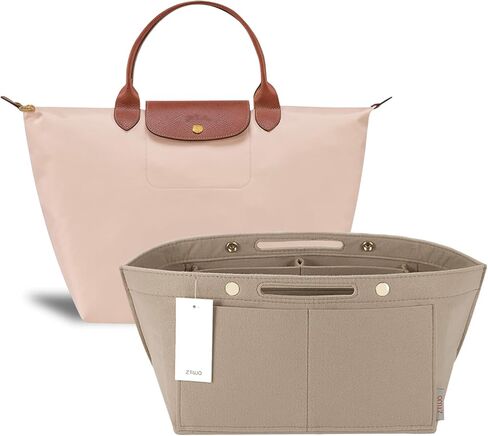 ZTUJO Purse Organizer Insert for le pliage, Compatible with Longchamp Le Pliage Top Handle S/M,Shoulder Bag S/L (Beige, Large For Top Handle M and Shoulder Bag L) in Saudi Arabia