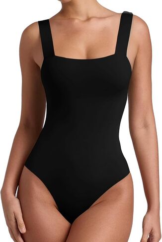 REORIA Butsmooth® Womens Basic Sexy Square Neck Sleeveless Tank Tops Bodysuits Clubwear in Saudi Arabia