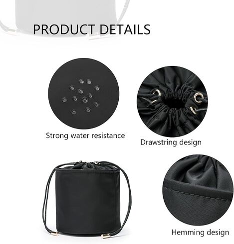 Tall Purse Organizer Insert Womens Canvas Round Handbag Organizer Storage,Handbag Purse Organizer Round Cosmetic Pouch Bag Bucket Makeup Bag in Saudi Arabia
