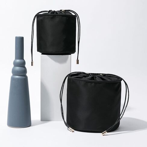 Tall Purse Organizer Insert Womens Canvas Round Handbag Organizer Storage,Handbag Purse Organizer Round Cosmetic Pouch Bag Bucket Makeup Bag in Saudi Arabia