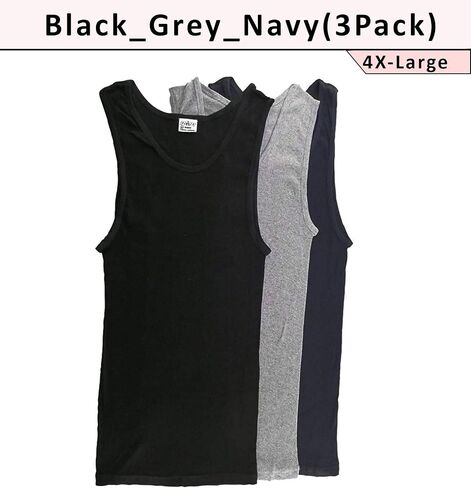 | Men's 100% Cotton Multipack Classic Rib Tank Top A-Shirts in Kuwait