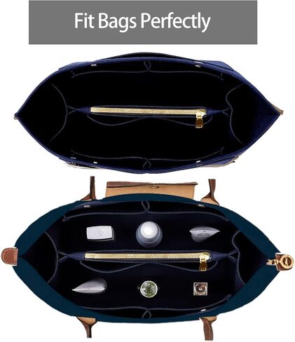 ZTUJO Purse Organizer Insert for le pliage, Compatible with Longchamp Le Pliage Top Handle S/M,Shoulder Bag S/L (Beige, Large For Top Handle M and Shoulder Bag L) in Saudi Arabia